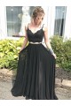 Long Black Beaded Lace Two Pieces Prom Dresses Formal Evening Gowns 6011606 Long Black Beaded Lace Two Pieces Prom Dresses Formal Evening Gowns 6011606