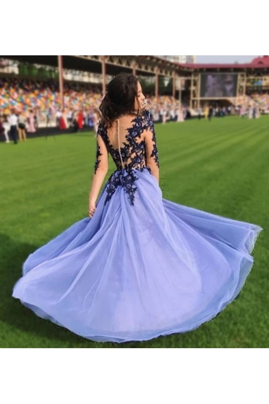 A-Line Lace Tulle Long Prom Dresses Formal Evening Gowns 6011609 A-Line Lace Tulle Long Prom Dresses Formal Evening Gowns 6011609