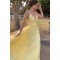 A-Line Beaded Lace Long Yellow Prom Dresses Formal Evening Gowns 6011620