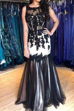 Mermaid Beaded Lace Long Prom Dresses Formal Evening Gowns 6011624