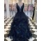 Long Navy V-Neck Prom Dresses Formal Evening Gowns 6011625