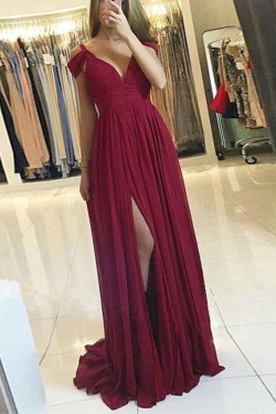 A-Line Chiffon Long Prom Dresses Formal Evening Gowns 6011626