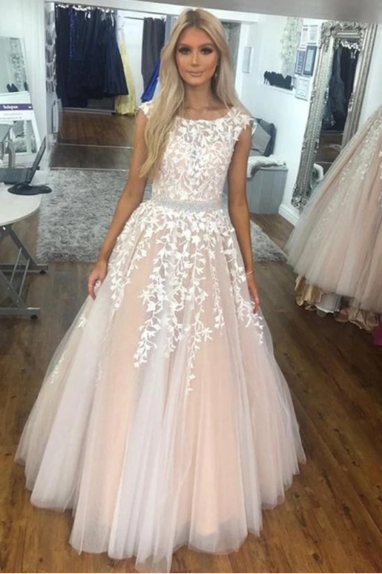 A-Line Beaded Lace Long Prom Dresses Formal Evening Gowns 6011636 A-Line Beaded Lace Long Prom Dresses Formal Evening Gowns 6011636