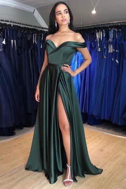 A-Line Off-the-Shoulder Long Prom Dresses Formal Evening Gowns 6011639