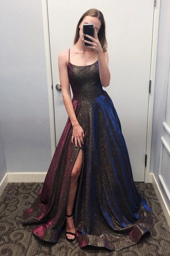 A-Line Sparkle Long Prom Dresses Formal Evening Gowns 6011644