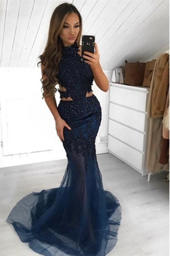 Mermaid Beaded Lace Long Prom Dresses Formal Evening Gowns 6011653 Mermaid Beaded Lace Long Prom Dresses Formal Evening Gowns 6011653
