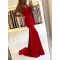 Long Red Mermaid Beaded Lace Prom Dresses Formal Evening Gowns 6011659