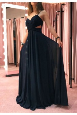A-Line Chiffon Long Prom Dresses Evening Dresses 6011661