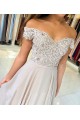 A-Line Off-the-Shoulder Prom Dresses Formal Evening Gowns with Lace Appliques 6011662