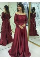 A-Line Off-the-Shoulder Lace Long Prom Dresses Formal Evening Gowns 601816
