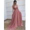 A-Line Chiffon V-Neck Long Prom Dresses Formal Evening Gowns 601820