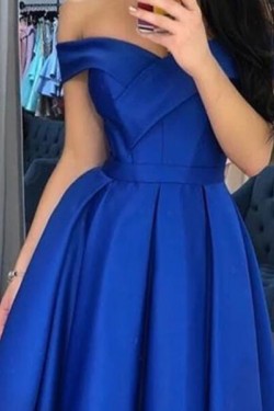 A-Line Off-the-Shoulder Short Prom Dresses Formal Evening Gowns 601825