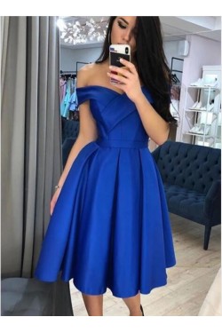 A-Line Off-the-Shoulder Short Prom Dresses Formal Evening Gowns 601825