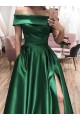 A-Line Off-the-Shoulder Long Prom Dresses Formal Evening Gowns With Pockets 601826