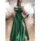 A-Line Off-the-Shoulder Long Prom Dresses Formal Evening Gowns With Pockets 601826