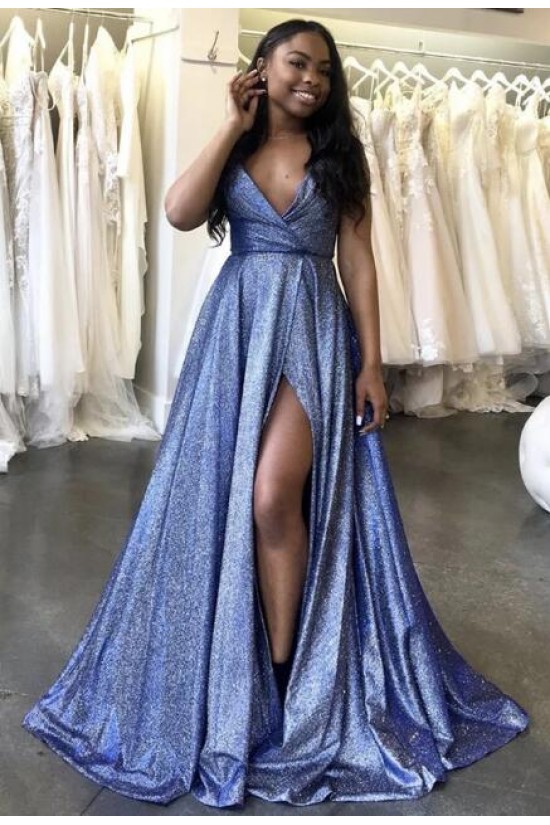 A-Line V-Neck Long Prom Dresses Formal Evening Gowns 601832 A-Line V-Neck Long Prom Dresses Formal Evening Gowns 601832