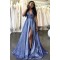 A-Line V-Neck Long Prom Dresses Formal Evening Gowns 601832