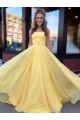 A-Line Spaghetti Straps Long Yellow Prom Dresses Formal Evening Gowns 601833 A-Line Spaghetti Straps Long Yellow Prom Dresses Formal Evening Gowns 601833