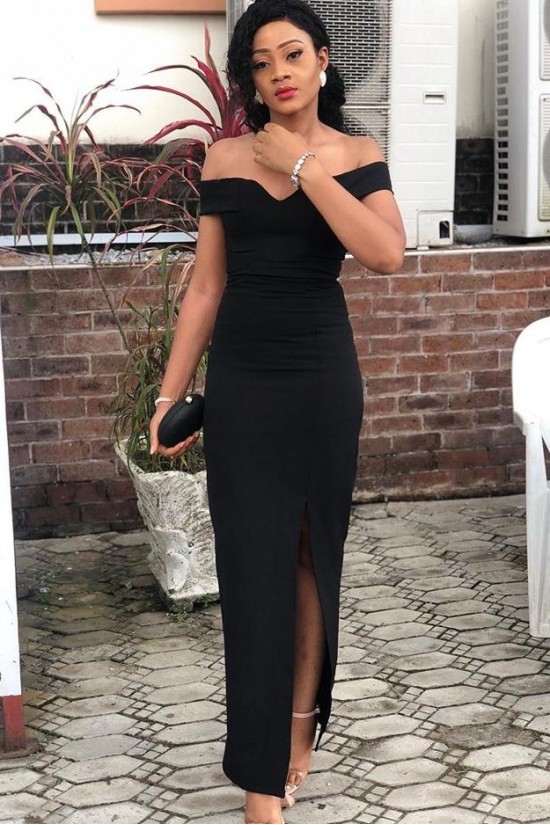 Sheath Black Off-the-Shoulder Prom Dresses Formal Evening Gowns 601834 Sheath Black Off-the-Shoulder Prom Dresses Formal Evening Gowns 601834