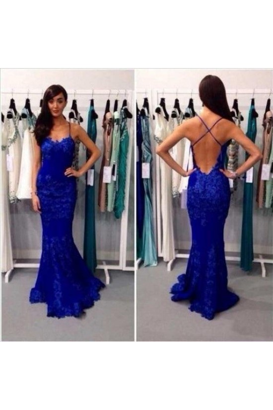 Long Black Lace Spaghetti Straps Prom Dresses Formal Evening Gowns 601838 Long Black Lace Spaghetti Straps Prom Dresses Formal Evening Gowns 601838