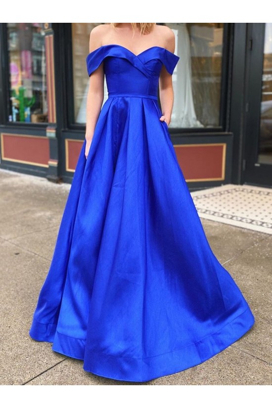 A-Line Off-the-Shoulder Royal Blue Long Prom Dresses Formal Evening Gowns 601842 A-Line Off-the-Shoulder Royal Blue Long Prom Dresses Formal Evening Gowns 601842