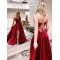 A-Line Spaghetti Straps V-Neck Long Prom Dresses Formal Evening Gowns 601843