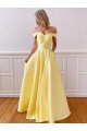 A-Line Off-the-Shoulder Long Prom Dresses Formal Evening Gowns with Pockets 601844
