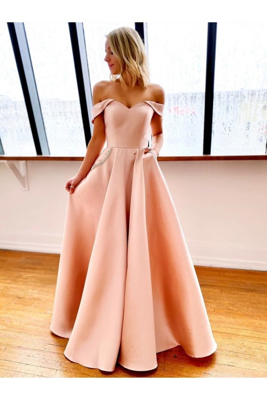 A-Line Off-the-Shoulder Long Prom Dresses Formal Evening Gowns with Pockets 601844 A-Line Off-the-Shoulder Long Prom Dresses Formal Evening Gowns with Pockets 601844