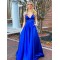 A-Line Spaghetti Straps V-Neck Long Prom Dresses Formal Evening Gowns with Pockets 601846