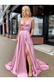 A-Line Spaghetti Straps V-Neck Long Prom Dresses Formal Evening Gowns with Pockets 601847 A-Line Spaghetti Straps V-Neck Long Prom Dresses Formal Evening Gowns with Pockets 601847