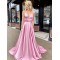 A-Line Spaghetti Straps V-Neck Long Prom Dresses Formal Evening Gowns with Pockets 601847