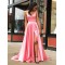 A-Line Spaghetti Straps V-Neck Long Prom Dresses Formal Evening Gowns 601854