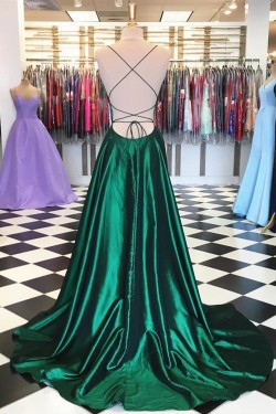 A-Line Spaghetti Straps Long Prom Dresses Formal Evening Gowns 601855