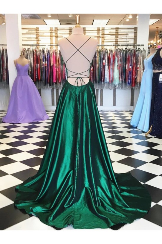A-Line Spaghetti Straps Long Prom Dresses Formal Evening Gowns 601855 A-Line Spaghetti Straps Long Prom Dresses Formal Evening Gowns 601855