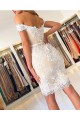 Elegant Short Off-the-Shoulder Formal Evening Gowns with Lace Appliques Mother of The Bride Dresses 601862 Elegant Short Off-the-Shoulder Formal Evening Gowns with Lace Appliques Mother of The Bride Dresses 601862