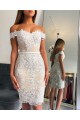 Elegant Short Off-the-Shoulder Formal Evening Gowns with Lace Appliques Mother of The Bride Dresses 601862 Elegant Short Off-the-Shoulder Formal Evening Gowns with Lace Appliques Mother of The Bride Dresses 601862
