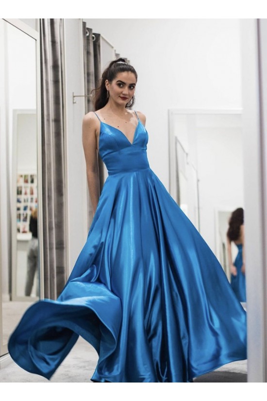 A-Line V-Neck Long Prom Dresses Formal Evening Gowns 601864 A-Line V-Neck Long Prom Dresses Formal Evening Gowns 601864