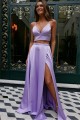A-Line Two Pieces Simple Stunning Long Prom Dresses Formal Evening Gowns 601870