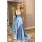 A-Line V-Neck Simple Stunning Long Prom Dresses Formal Evening Gowns 601874