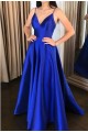 A-Line V-Neck Royal Blue Long Prom Dresses Formal Evening Gowns 601875 A-Line V-Neck Royal Blue Long Prom Dresses Formal Evening Gowns 601875