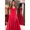 A-Line Off-the-Shoulder Long Prom Dresses Formal Evening Gowns With Pockets 601879