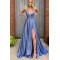 A-Line V-Neck Long Prom Dresses Formal Evening Gowns 601881