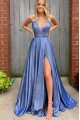 A-Line V-Neck Long Prom Dresses Formal Evening Gowns 601881 A-Line V-Neck Long Prom Dresses Formal Evening Gowns 601881