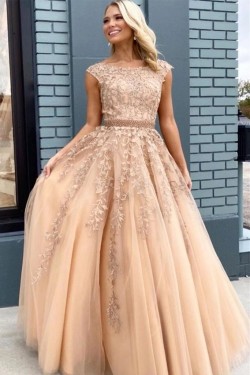 Elegant Lace Long Prom Dresses Formal Evening Gowns 601885