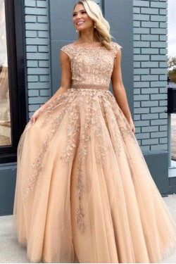 Elegant Lace Long Prom Dresses Formal Evening Gowns 601885
