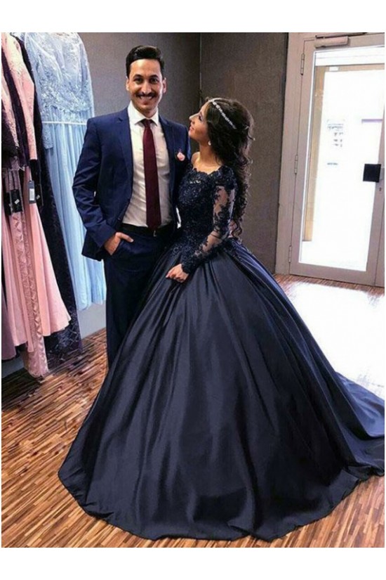 Ball Gown Lace Long Sleeves Prom Dresses Formal Evening Gowns 601886 Ball Gown Lace Long Sleeves Prom Dresses Formal Evening Gowns 601886