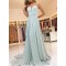 A-Line Lace Chiffon Sweetheart Long Prom Dresses Formal Evening Gowns 601887