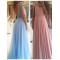 A-Line Beaded Lace Long Prom Dresses Formal Evening Gowns 601891