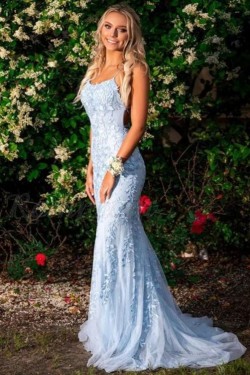 Elegant Mermaid Lace Long Prom Dresses Formal Evening Gowns 601896