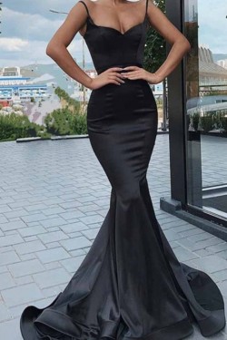 Mermaid Spaghetti Straps Long Prom Dresses Formal Evening Gowns 601900